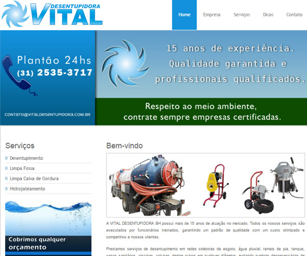 Website Vital Desentupidora